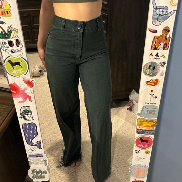 Women's Green Jeans - Picture 1 of 2